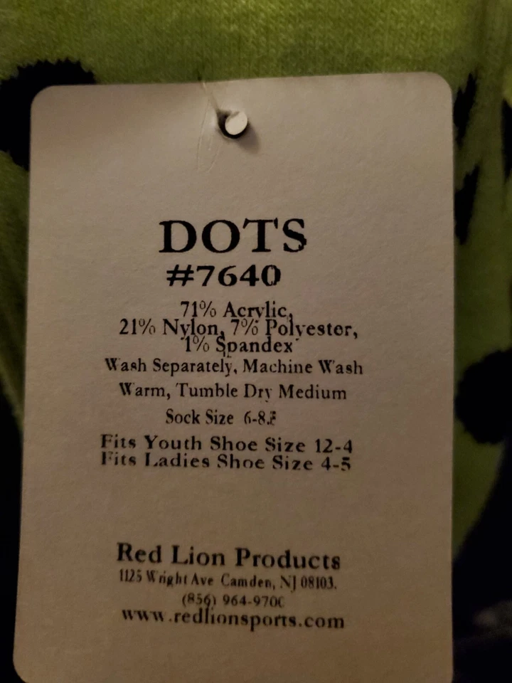 Meias esportivas de softbol amarelo neon com pontos pretos leão vermelho beisebol 1 pr unissex pequeno - Imagem 4 de 4