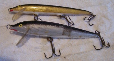 Leurres Rapala vintage fabriqués en Finlande 2 hameçons de