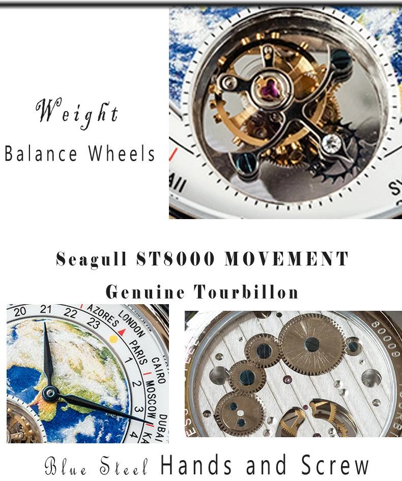 Sugess Tourbillon Master Enamel Earth Seagull ST8000 Mechanical