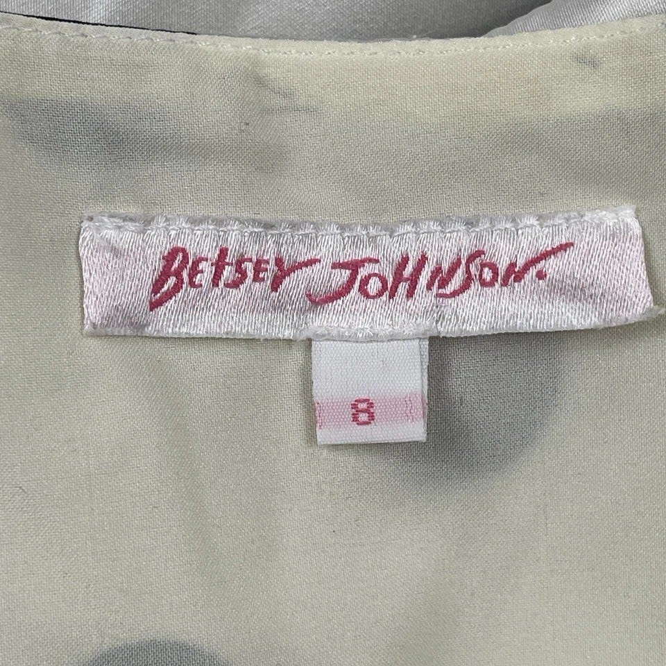 Платье женское Betsey Johnson 8 белое черное в горошек атласное винтажное США Y2K 90-е - Изображение 3 из 4