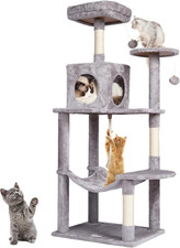 Cat Tree for Indoor Cats, 56.2" Cat Tower with Cat Condo, Sisal Scratching Post,