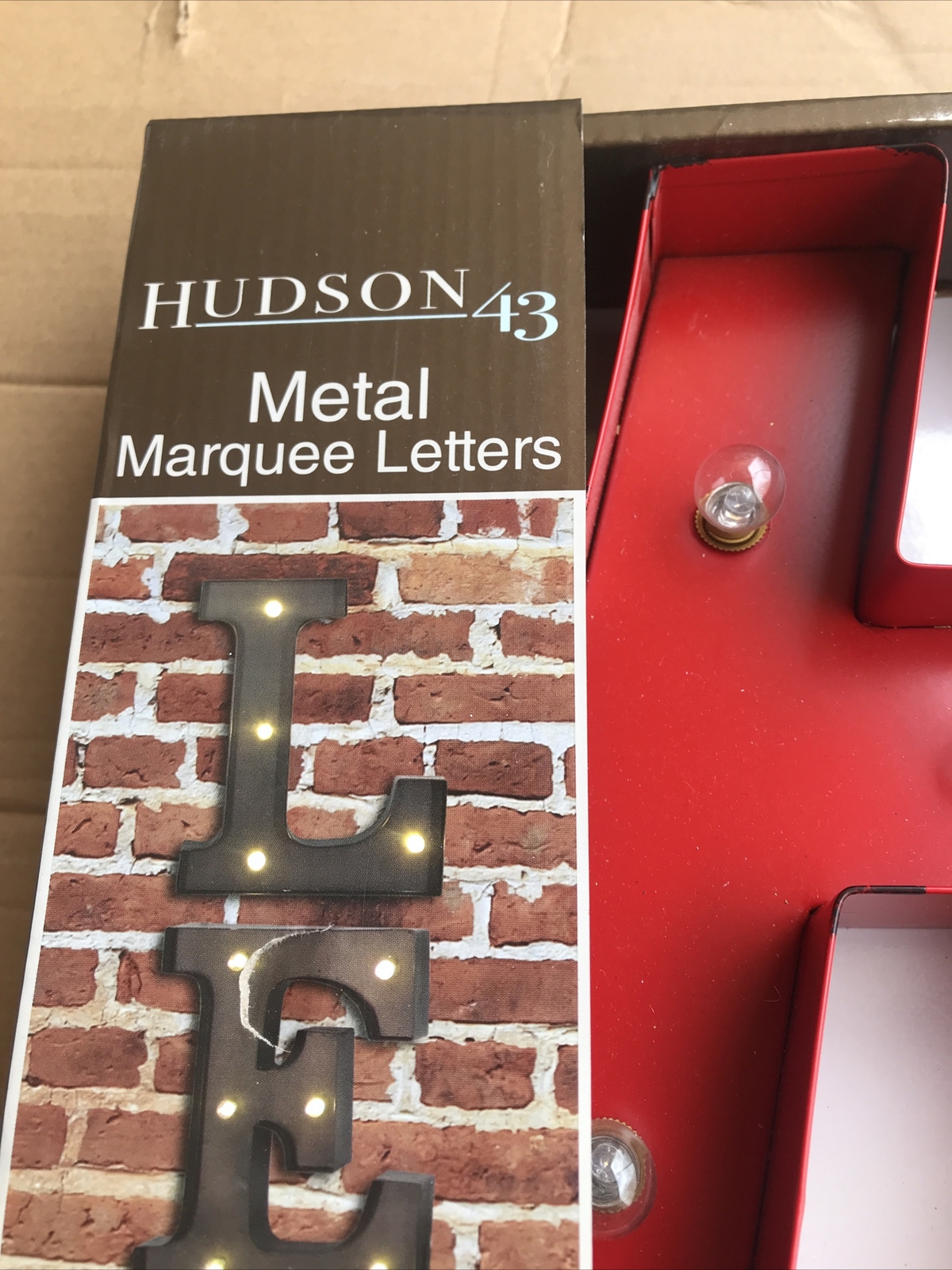 Hudson 43 Metal Marquee Letters Leds Bulbs Included Requires 2 AA Batteries not 