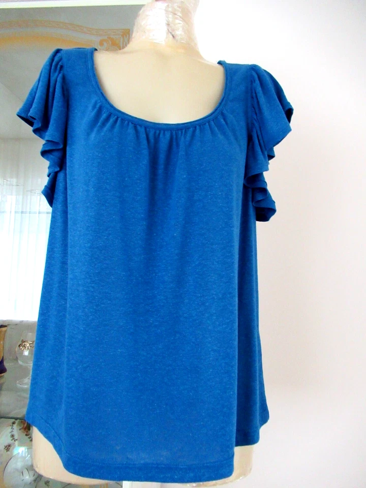 Hochwertige Tunika/Shirt von MAX STUDIO LONDON gr.L 42 Cobalt Leinen/Polyest=NEU - Bild 3 von 4