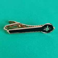 Vintage SPEIDEL Tie Bar Clip Black & Gold Made in USA