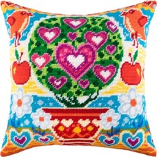 Tapestry embroidery Pillow Cover DIY kit "Tree of love" Needlepoint kit Printed