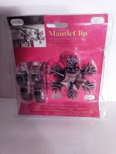 Mantle Stocking Clip  Removable Decoration Small Brushed Copper Metal Set of 2
