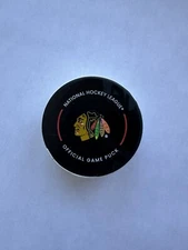 Connor Bedard Game Used Puck From 100th NHL Point - Blackhawks v Flames 1/13/25