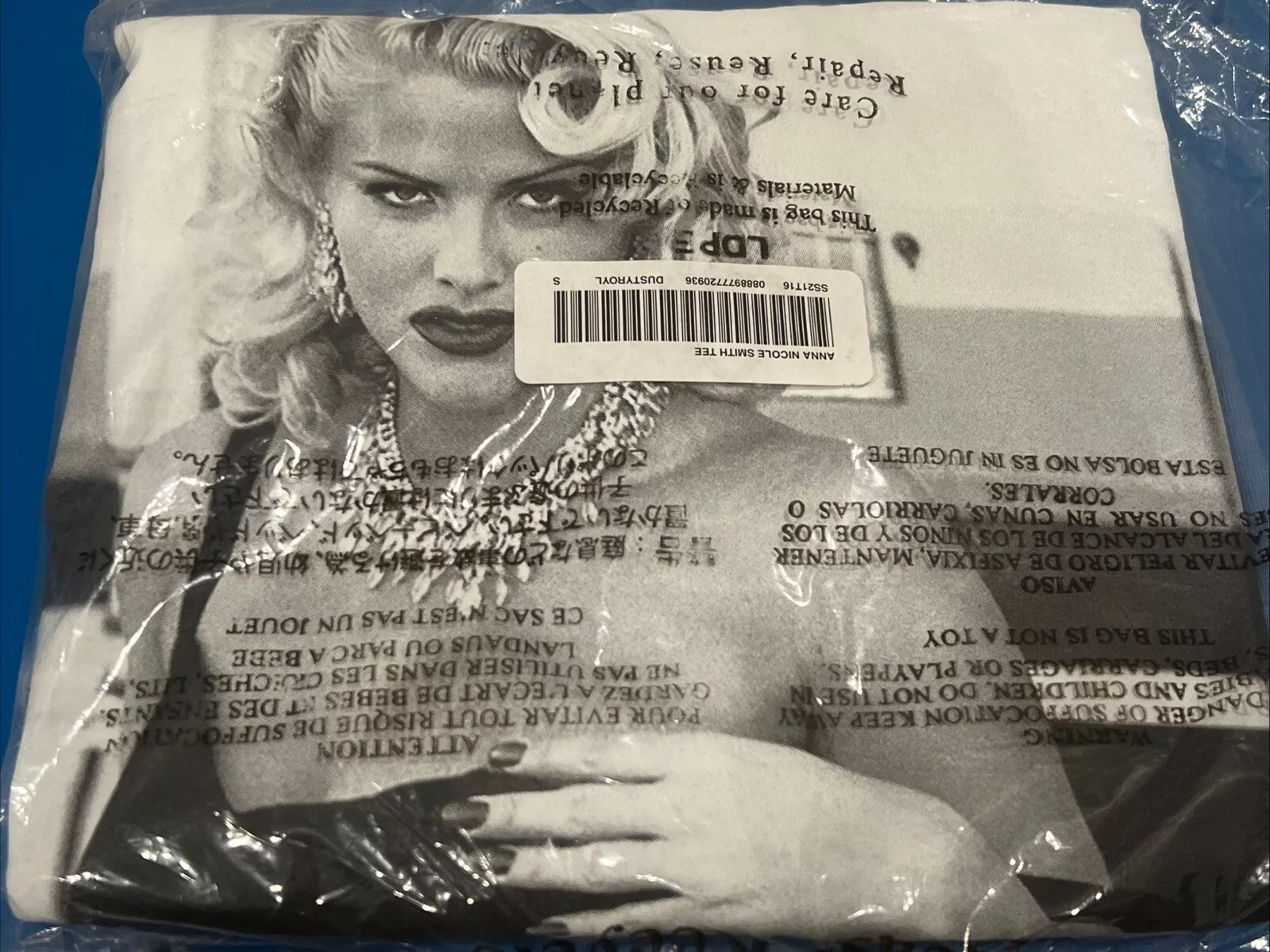 Tee shirt Supreme Anna Nicole Smith SS21 Dusty Light Royal taille S   Neuf scellé