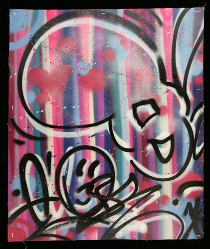 QUIK Lin Felton Original Painting on canvas Signed + sticker banksy seen cope2