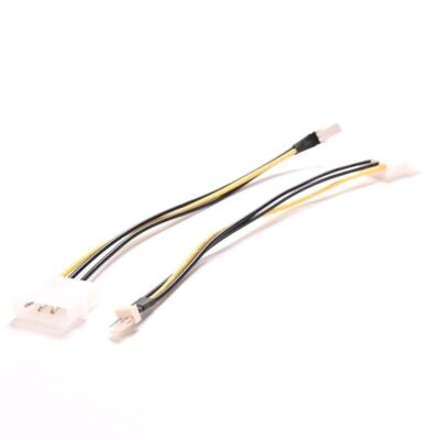 2PCS 4-Pin  /IDE to 3-Pin CPU/    Power Connector Cable Adapter / #E9*