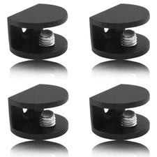 8 Pcs Adjustable Frameless Glass Shelf Bracket for 5-8mm Wood/Glass Support