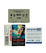 The Outfield Autographed Play Deep Cassette Tape John Spinks Tony Lewis Signed