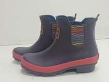 Moshulu Ladies Navy Blue Rubber Pull On Waterproof Ankle Boot UK(3) EU(36)-BOX84