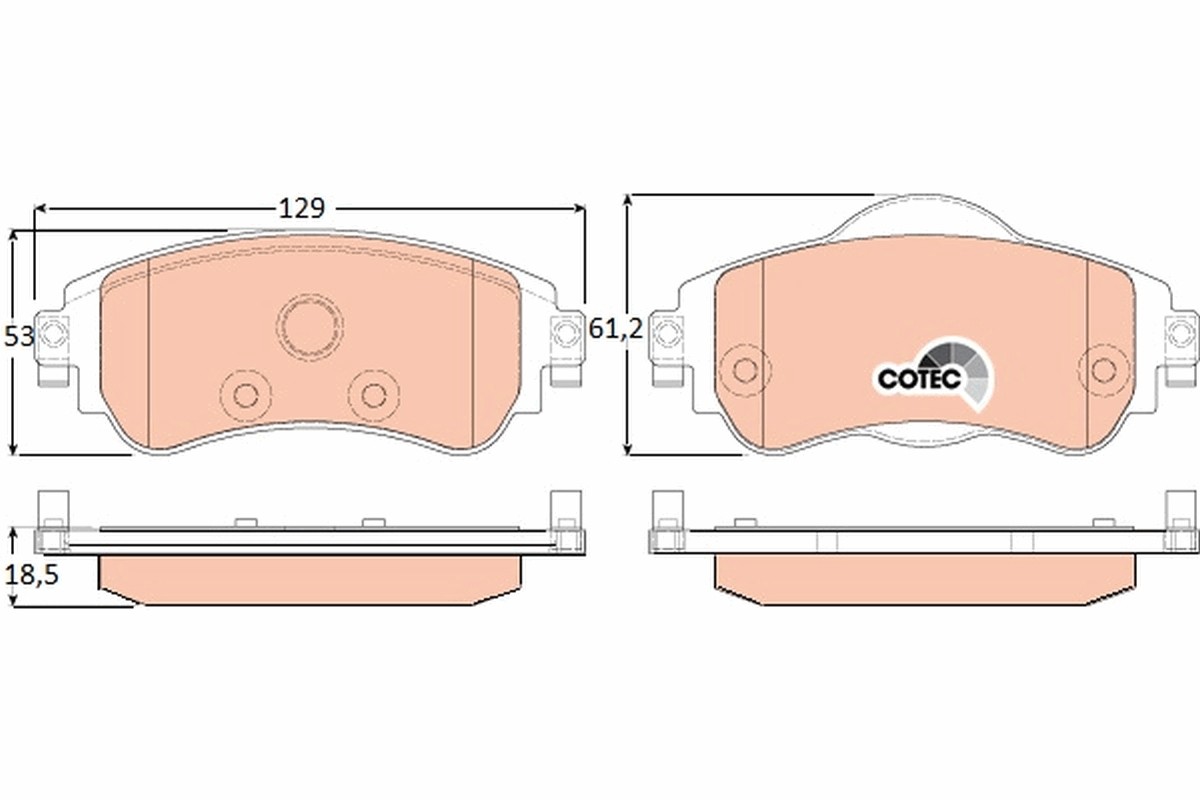 Front TRW-OE GDB1917 Brake Pad Set, disc brake for CITROËN