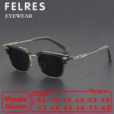 Metal Tinted Myopia Nearsighted Glasses Men Women Full Frame Outdoor Sunglasses