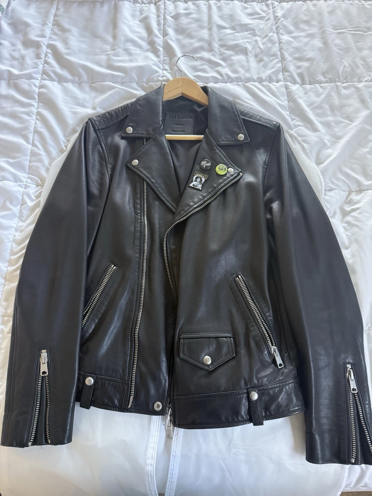 AllSaints Milo Men's Leather Jacket Small image 1