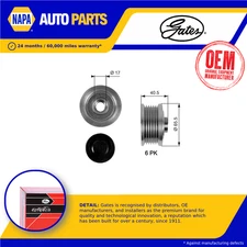 Overrunning Alternator Pulley fits FIAT MULTIPLA 186 1.9D 99 to 10 Clutch Gates