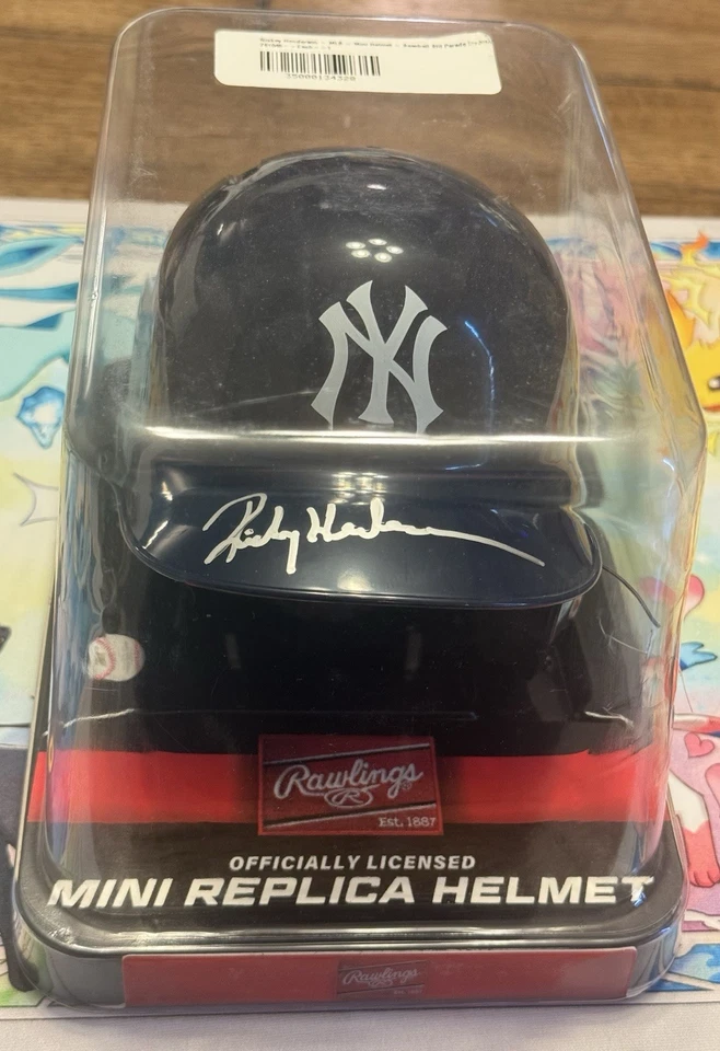 Rickey Henderson Signed Yankees Mini Replica Helmet Beckett Authenticated - Image 3 of 4