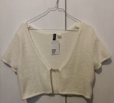 Weicher H&M Kunstfell-Bolero creme/weiß Größe M ~ NEU