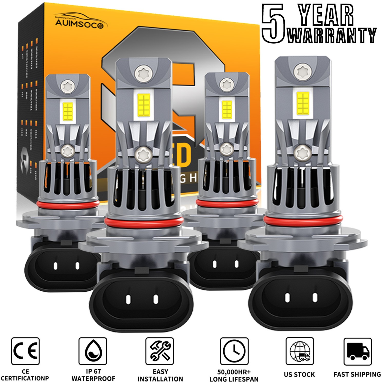4X 9005 9006 LED Headlight Bulbs 6500K For Ferrari F355 Berlinetta 1994-1996
