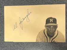 AL SPANGLER (1959) autographed 3 x 5 index card MLB Guaranteed to Pass