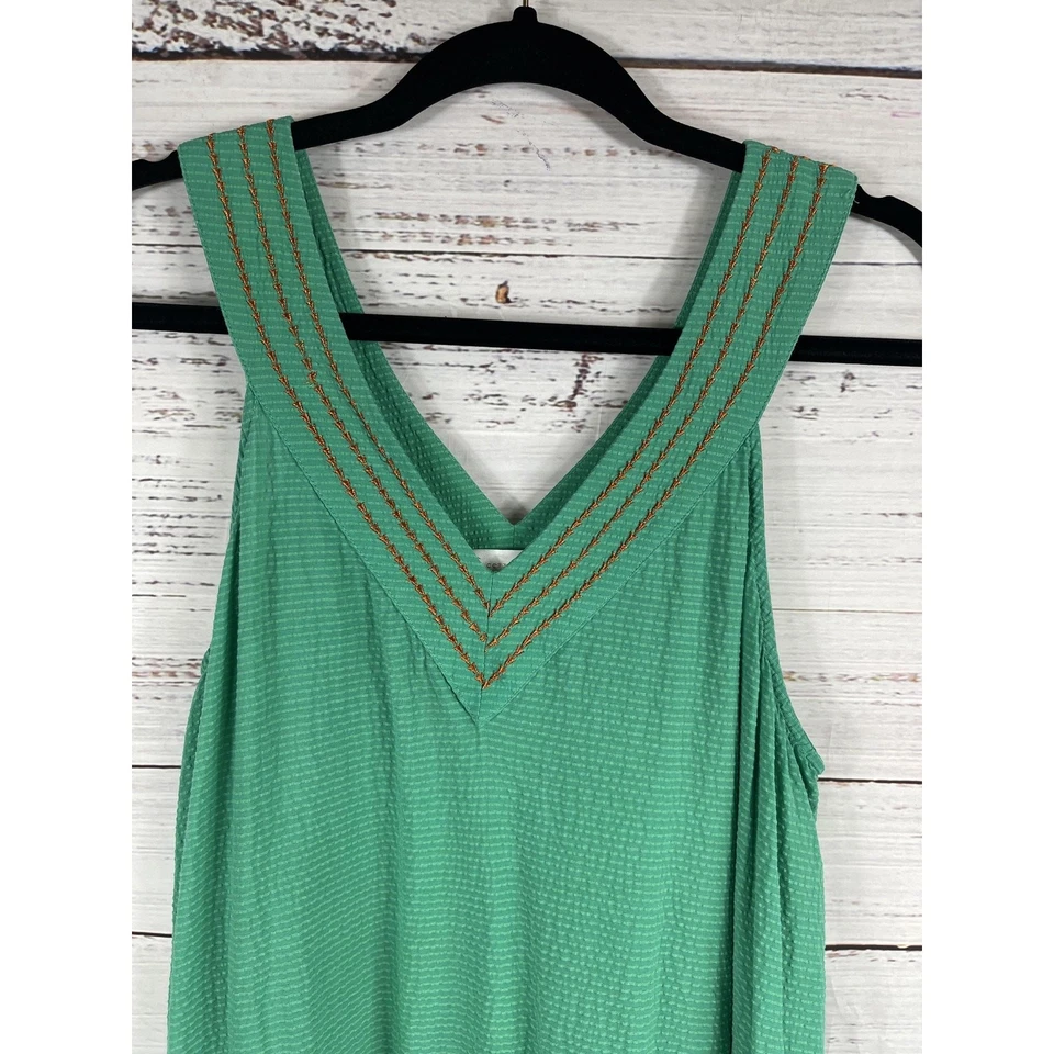 Vestido Corey Lynn Calter Para Mujer Mediano Maxi Sin Mangas Cuello en V Bolsillos Mezcla de Seda Foto 3 de 4