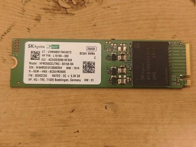 Festplatte SSD SK Hynix 256GB M.2 2280 NVMe PCIe (Neu Ausgebaut)