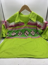 Native American Seminole Miccosukee Patchwork Handmade Colorful Adult Shirt 65