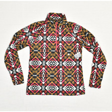 NEW Eddie Bauer Women 1/4 Zip Pullover Geometric Polyester Multicolor S Fleece