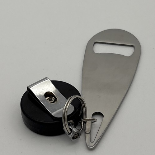 Bottle Opener Retractable Keychain Badge Reel Belt Clip - Picture 2 of 2