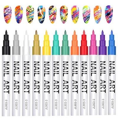 Nail Art Stifte 12 Farben Schnell trocknend Präzise Nagelstifte