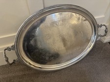Silver Plate Antique Huge Gallery Tray - Top Quality Finely Engraved