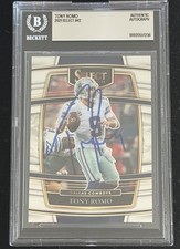 Tony Romo Signed 2021 Panini Select #42 Dallas Cowboys Card BAS Autograph