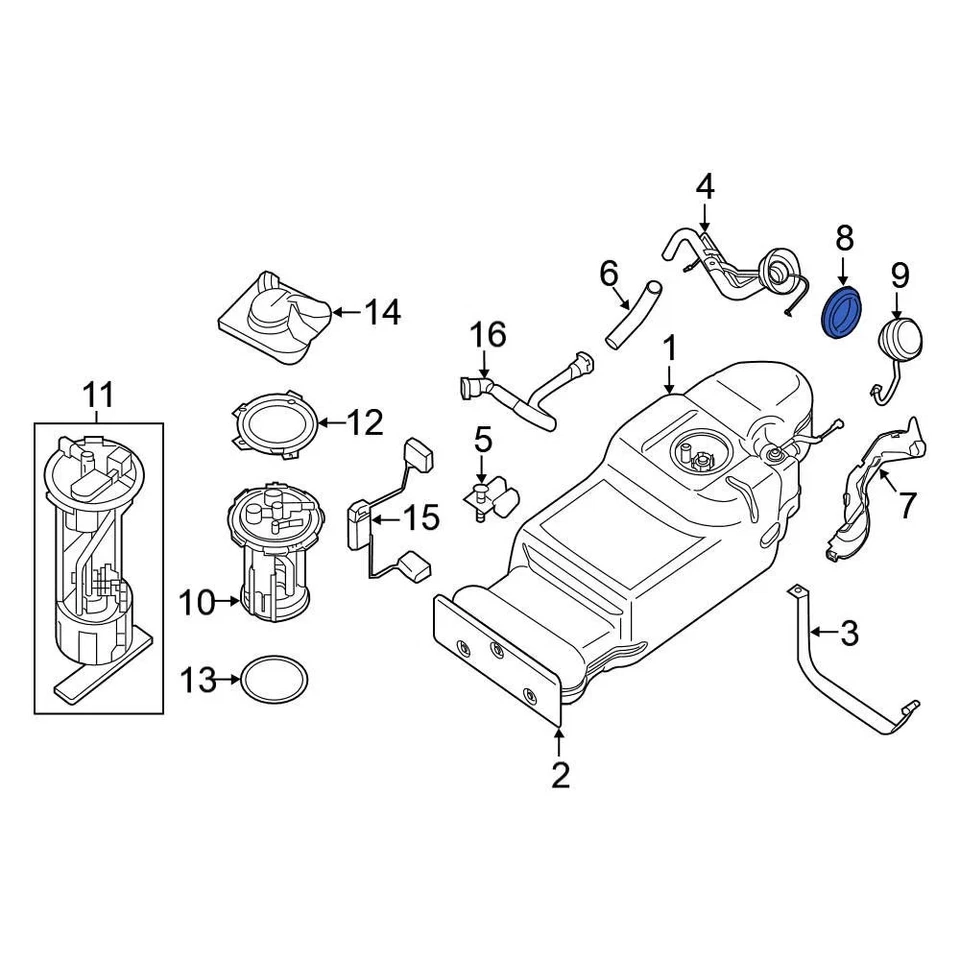 For Nissan Altima 1993-2001 Nissan 1724050Y00 Fuel Filler Neck Seal - Image 2 of 4