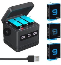 Battery Charger for GoPro, Rapid USB Charger, Portable Smart 3-Channel Battery