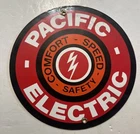 VINTAGE L.A PACIFIC ELECTRIC RAILWAY PORCELAIN SIGN GAS OIL TRAIN BUS