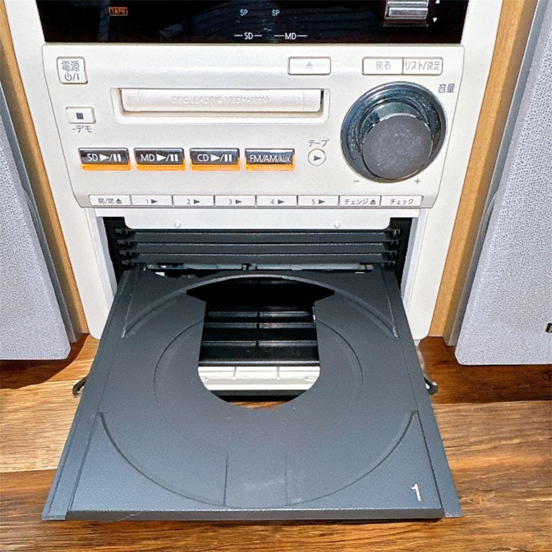 Panasonic SA-PM730SD 5CD Mini Hi-Fi System MD SD Tested Working