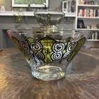 Vintage Anchor Hocking MCM Chip & Dip Bowl Set Green 3 Piece