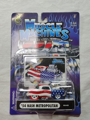 Muscle Machines 1954 '54 Nash Metropolitan Car Blown Rod Stars & Stripes 1/64