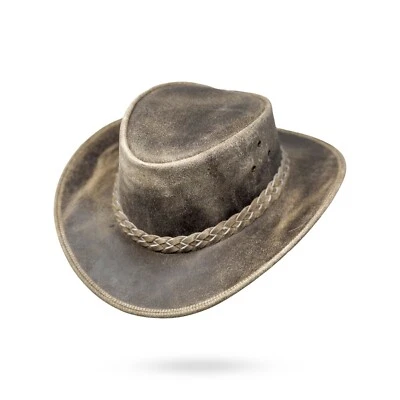 Lederhut Western Cowboy Unisex – Outdoor Hut Reiten, Wandern & Abenteuer Braun - Bild 1 von 4