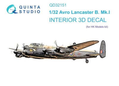 1/32 Quinta Studio 3D Decal #32151 Lancaster B Mk.I Interior For HK Kit