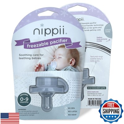 Nippii Freezable Pacifier for Baby Teething Relief - Safe Infant Teether with