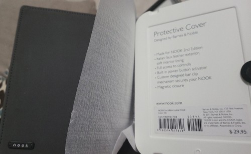 Nook Italian Faux Leather Cover, Nook 2nd Edition- Color Ink. See Description. - Picture 3 of 3