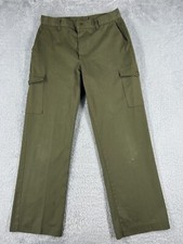 VINTAGE Boy Scouts Pants Adult 33 Green Official Uniform Cotton Twill 32x29