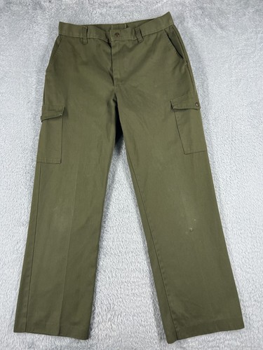 VINTAGE Boy Scouts Pants Adult 33 Green Official Uniform Cotton Twill 32x29 - Picture 1 of 15