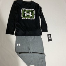 Under Armour Boys 2-Piece Set Long Sleeve Shirt  Joggers Size 4