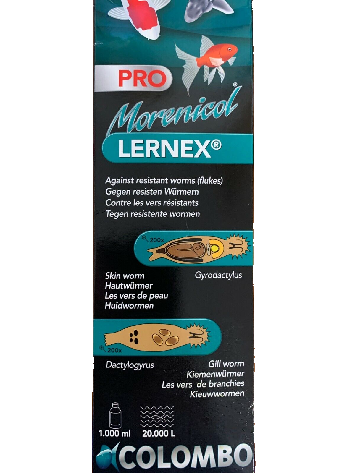 Colombo Morenicol LERNEX PRO 1000ml Koi Ponds Flukes Worms New Stock