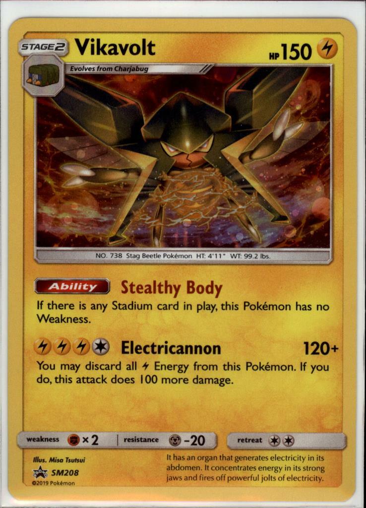 SM208 VIKAVOLT Pokemon Sun Moon Black Star Promo Card - New Unused Condition