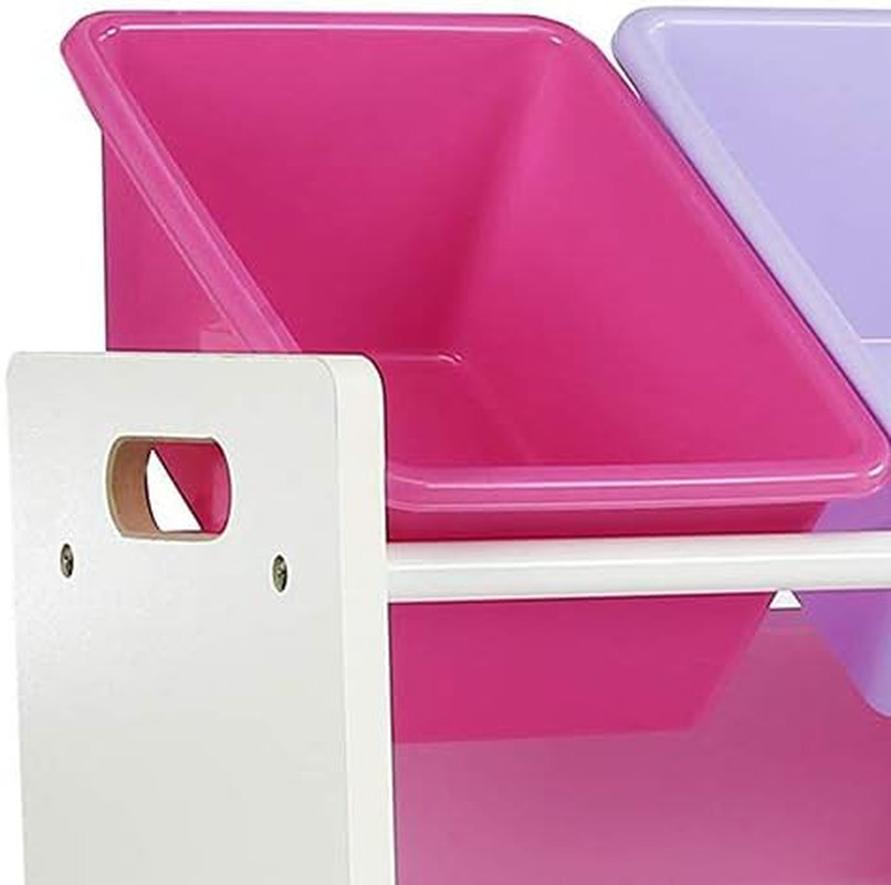 Toy Storage Organizer 16 Removable Bins, White/Blue/Pink/Purple, Bins for Kids