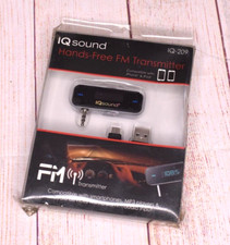 IQ Sound Hands-Free FM Transmitter Compatible w/ Devices w/ 3.5 audio input NEW